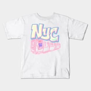 new york city train graffiti Kids T-Shirt